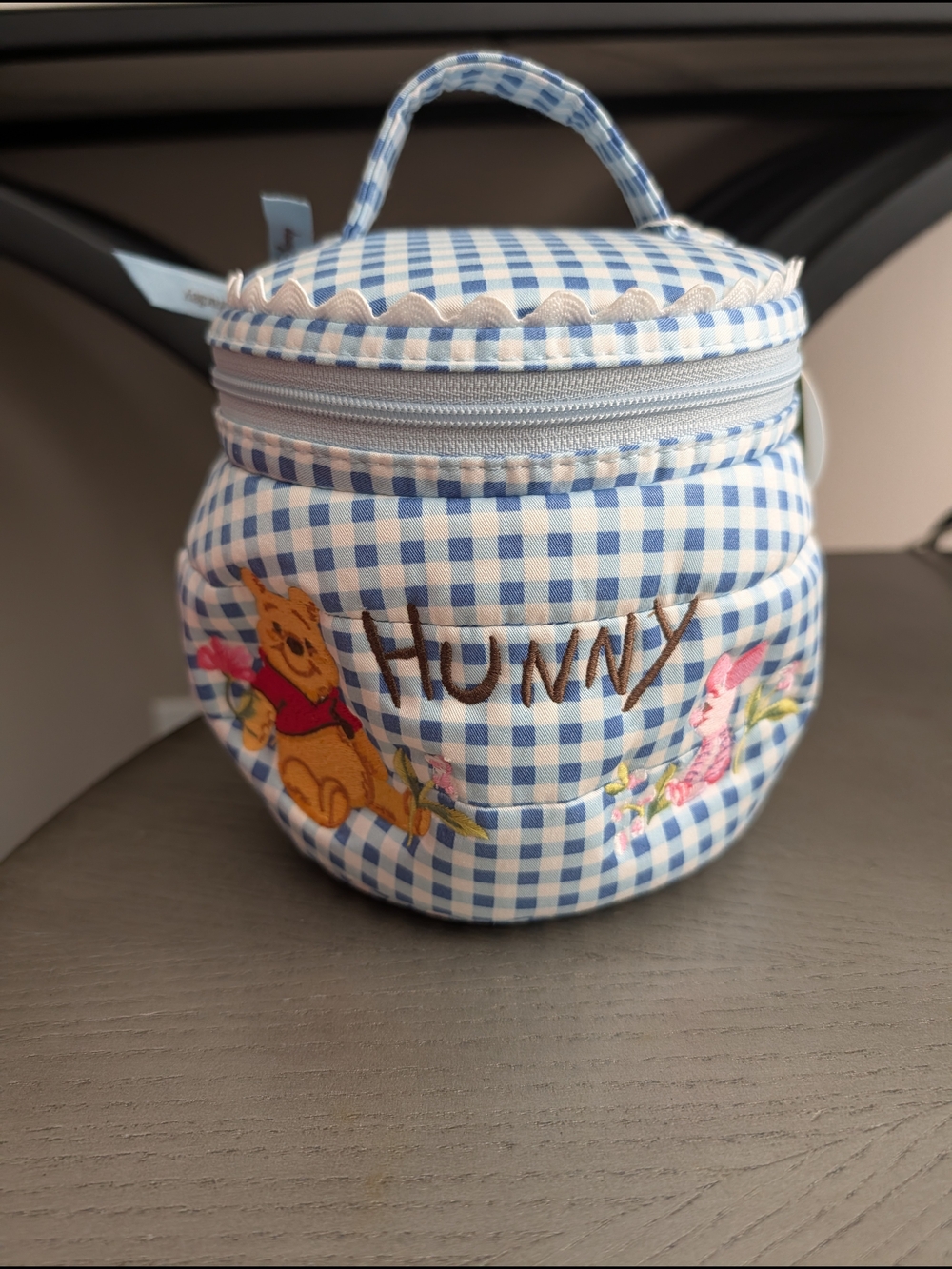 Vera Bradley Winnie the Pooh Blue Gingham Cosmetic Case